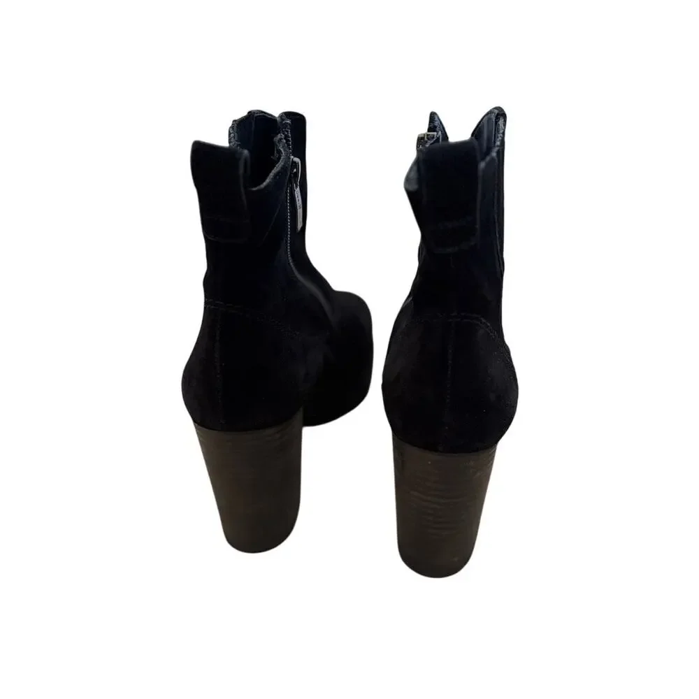 Paul Green Oakley Suede Leather Boots - Black - Size 8